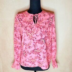 LOFT Women’s Pink Floral Blouse Size XXSP